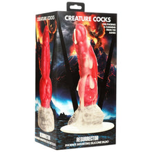 Dildo phoenix CREATURE COCKS Resurrector, cu funcție de ejaculare, pentru jocuri de fantezie, lungime 23 cm, roșu cu alb
