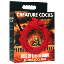 Inel pentru penis CREATURE COCKS Rise of the Dragon, pentru jocuri de fantezie, din silicon flexibil, diametru 4 cm, roșu