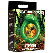 Inel pentru penis CREATURE COCKS Serpentine, în formă de șarpe, pentru jocuri de fantezie, din silicon flexibil, diametru 4 cm, verde
