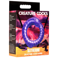 Inel pentru penis CREATURE COCKS Slitherine, în formă de vierme galactic, pentru jocuri de fantezie, din silicon, diametru 4 cm, mov