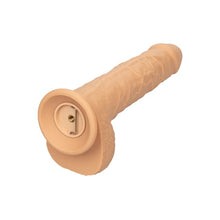 Vibrator CalExotics - Squirting Fuck Stick, realistic cu functie de ejaculare si 10 functii de vibratie, maro deschis, 22.7 cm