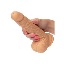 Vibrator CalExotics - Squirting Fuck Stick, realistic cu functie de ejaculare si 10 functii de vibratie, maro deschis, 22.7 cm