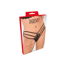 Chilot sexy DARING INTIMATES Aurora Lace String with Straps, cu dantelă și bretele subțiri, culoare negru, mărime M/L, model 76236