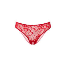 Chilot sexy DARING INTIMATES Lauren Crotchless Hiphugger, design cu dantelă delicată și plasă, culoare roșu, mărime M/L, model 76238