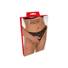 Chilot sexy DARING INTIMATES Lauren Crotchless Hiphugger, design cu dantelă delicată și plasă, culoare negru, mărime M/L, model 76238