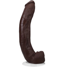Dildo realist DOC JOHNSON Ultraskyn Signature Cocks - Dredd, bază cu ventuză pentru fixare, 34 cm, culoarea maro