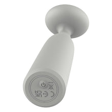 Vibrator DREAMTOYS Nude Luna Mini Wand, din silicon moale și flexibil, 10 funcții de vibrație, lungime 16.2 cm, culoare gri