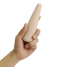 Vibrator DREAMTOYS Nude Zina, în formă de con, cu striații verticale, 10 funcții de vibrație, lungime 12.5 cm, crem