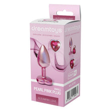 Plug anal DREAMTOYS Pearl Pink Plug, cu bază în formă de inimă, lungime 7.1 cm, diametru 2.7 cm, roz, mărime S