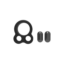 Inel pentru penis DREAMTOYS RAMROD Cockring Dual Weight, cu 2 bile de oțel detașabile, lungime 6 cm, din silicon, negru