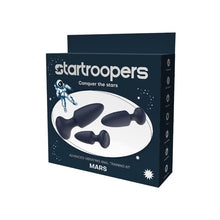Set plug anal vibrator DREAMTOYS Startroopers Mars, 3 dopuri cu 10 funcții de vibrație, 13.5 cm – 16.5 cm, albastru