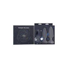 Set plug anal vibrator DREAMTOYS Startroopers Mars, 3 dopuri cu 10 funcții de vibrație, 13.5 cm – 16.5 cm, albastru