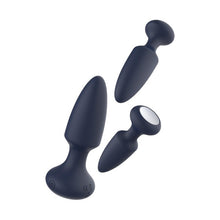 Set plug anal vibrator DREAMTOYS Startroopers Mars, 3 dopuri cu 10 funcții de vibrație, 13.5 cm – 16.5 cm, albastru
