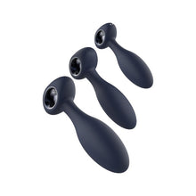 Set plug anal DREAMTOYS Startroopers Milky Way, 1 dop clasic + 2 dopuri cu funcție de vibrație, 12.5 cm - 16 cm, albastru