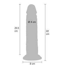 Dildo TOYJOY Get Real Foreskin Dong, design realist, bază cu ventuză, compatibil cu hamuri strap-on, 22 cm, culoare caramel
