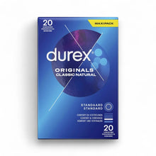 Prezervative clasice Durex Originals Classic Natural, lubrifiate si rezistente, 56 mm,1 cutie x 20 buc