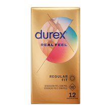 Prezervative subtiri Durex RealFeel, fara latex, senzatie naturala, 56 mm, 1 cutie x 12 buc