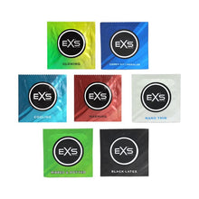 Prezervative EXS Variety Pack 2, cu 7 modele de prezervative, colorate, ultra-subțiri și cu efecte de răcire și încălzire, 42 bucăți