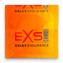 Prezervative EXS Delay Endurance, din latex, vegan, lubrifiate și rezistente, fără miros, diametru 53 mm, 12 bucăți