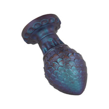 Plug anal Epic - Dragon, din silicon, mov si albastru, marimea S