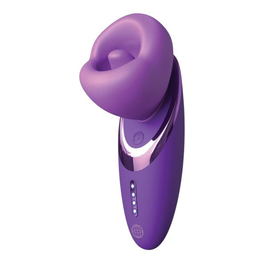 Stimulator clitoris FANTASY FOR HER Pleasure Sucker, în formă de ventuză cu limbă, 7 funcții de vibrație, 4 funcții de aspirare, mov