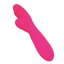 Vibrator rabbit GOODIES Sweetie Pleasures CANDY, cu stimulator dublu, din silicon premium, 10 funcții de vibrație, roz fuchsia