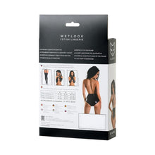 Lenjerie sexy teddy Glossy Wetlook - KIARA, din material lucios si plasa, negru si transparent, L