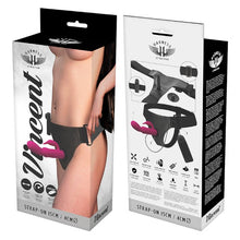 Ham Strap - On HARNESS ATTRACTION - VINCENT, cu dubla penetrare, cu vibrator rabbit, 4 cm si 15 cm
