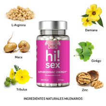 Capsule HI! SEX Aphrodisiac Energy, unisex, pentru libido, energie și plăcere intensificată, cu maca și ginkgo biloba, 60 buc