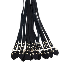 Bici din piele naturală HIDDEN DESIRE Cat-o-Nine, cu 9 cozi aplatizate, pentru jocuri erotice BDSM, culoare negru cu roșu