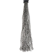 Bici din piele naturală HIDDEN DESIRE Chain Whip, cu lanțuri metalice, pentru jocuri erotice BDSM, culoare negru cu argintiu