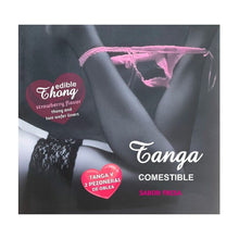 Lenjerie comestibilă DIVERTY SEX Tanga Oblea Fresa, cu ornamente pentru sâni în formă de inimă, gust de căpșuni, roz