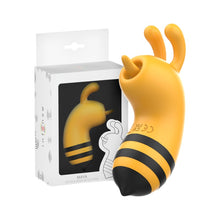 Stimulator clitoris INTENSE MAYA, in forma de albinuta, cu functii de vibratie intense si silentioase, rezistent la apa IPX7, galben si negru