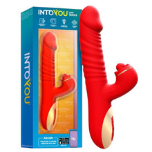 Vibrator INTOYOU APP - Ascen, control prin aplicatie, 10 functii de vibratie interna si clitoridiana, 24.8 cm x 3.5 cm, rosu