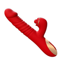 Vibrator INTOYOU APP - Ascen, control prin aplicatie, 10 functii de vibratie interna si clitoridiana, 24.8 cm x 3.5 cm, rosu
