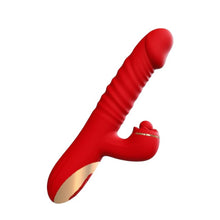 Vibrator INTOYOU APP - Ascen, control prin aplicatie, 10 functii de vibratie interna si clitoridiana, 24.8 cm x 3.5 cm, rosu