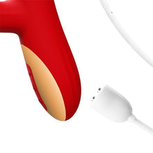 Vibrator INTOYOU APP - Ascen, control prin aplicatie, 10 functii de vibratie interna si clitoridiana, 24.8 cm x 3.5 cm, rosu