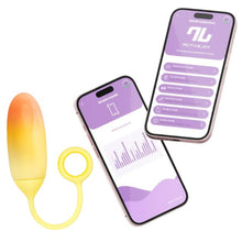 Ou vibrator INTOYOU APP -Double Layer, pentru stimularea sexuala feminina, control prin aplicatie, 10 functii de vibratie, 20 cm, portocalui/ galben