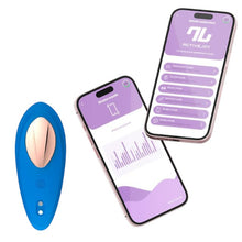 Vibrator Stimulator INTOYOU APP - Panty, pentru stimularea clitorisului, controlat prin aplicatie, 10 functii de vibratie, lungime 8.4 cm, albastru