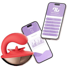 Vibrator INTOYOU APP - Rondy, pentru stimulare interna si clitoridiana, cu 10 functii de vibratie, control prin aplicatie, 8.8 cm x 3.5 cm, rosu