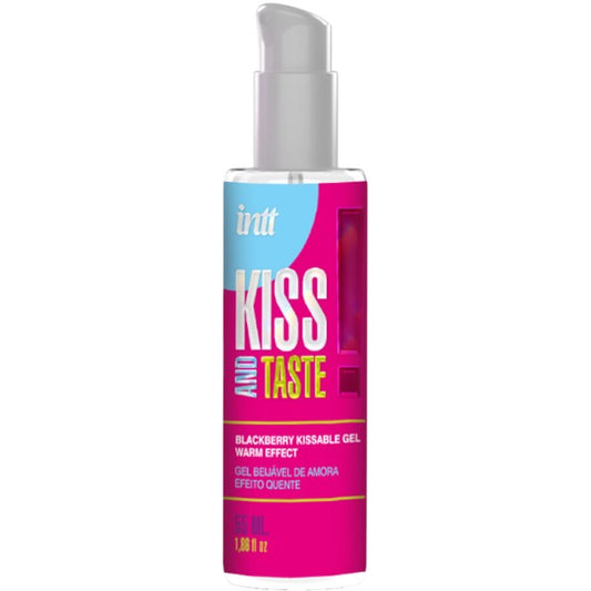 Gel intim INTT Kiss And Taste, pentru stimulare clitoris și sex oral, cu efect de încălzire, aromă de mure, 55 ml