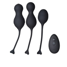 Set bile kegel vibratoare INTY TOYS BLAZE, control prin telecomandă, 10 funcții de vibrații ultra-puternice, silențios, negru