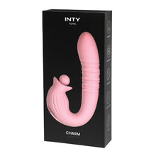 Vibrator rabbit INTY TOYS CHARM, cu funcții de umflare, penetrare automată și rotație, 10 funcții de vibrații ultra-puternice, roz