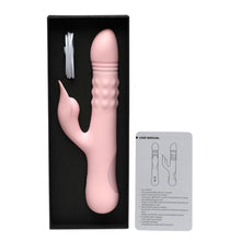 Vibrator rabbit INTY TOYS FLIRT, cu funcții de umflare și penetrare automată, 10 funcții de vibrații ultra-puternice, 24 cm, roz