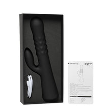 Vibrator rabbit INTY TOYS WAVE, cu funcție de umflare, 10 funcții de vibrații ultra-puternice, rezistent la apă IPX7, 23.5 cm, negru