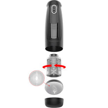 Masturbator automat JAMYJOB Tornado, cu funcții de rotație 360º, penetrare automată, sunet, cu ventuză pentru fixare, negru
