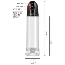 Pompă electrică JAMYJOB XPAND, pentru mărirea penisului, 3 viteze de aspirare, rezistentă la apă, gri transparent