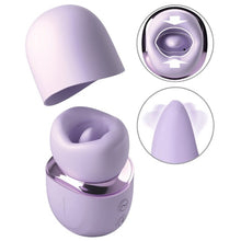 Stimulator clitoris JIMMYJANE Hello Kiss Pro, în formă de gură cu limbă, 7 funcții de vibrație, 3 moduri de mișcare a buzelor, mov