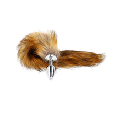 Plug anal KINK cu coada din blana articiala, maro, marimea S