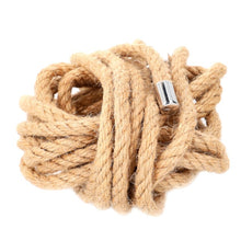 Frânghie KINK Hemp Rope with Metal Head, pentru jocuri erotice BDSM, din cânepă, lungime 5 metri, crem
